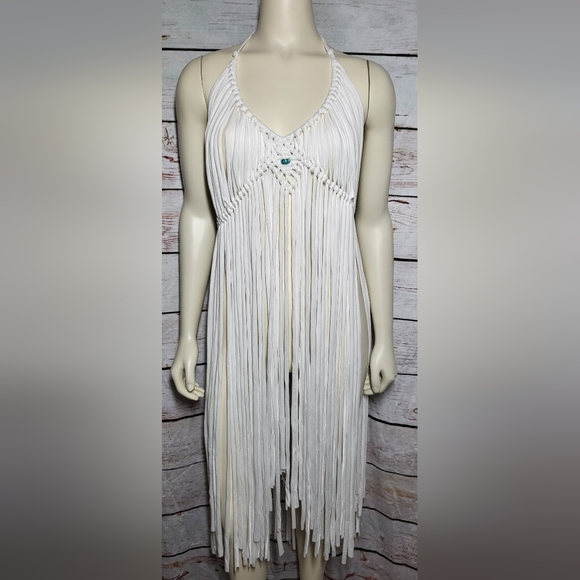 White macrame dress, beach dress, festival dress, Bohemian dress - Picture 1 of 4